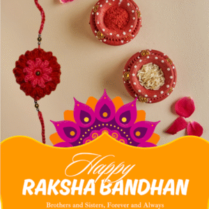 Handcrafted multi colour Classic Floral Crochet Rakhi